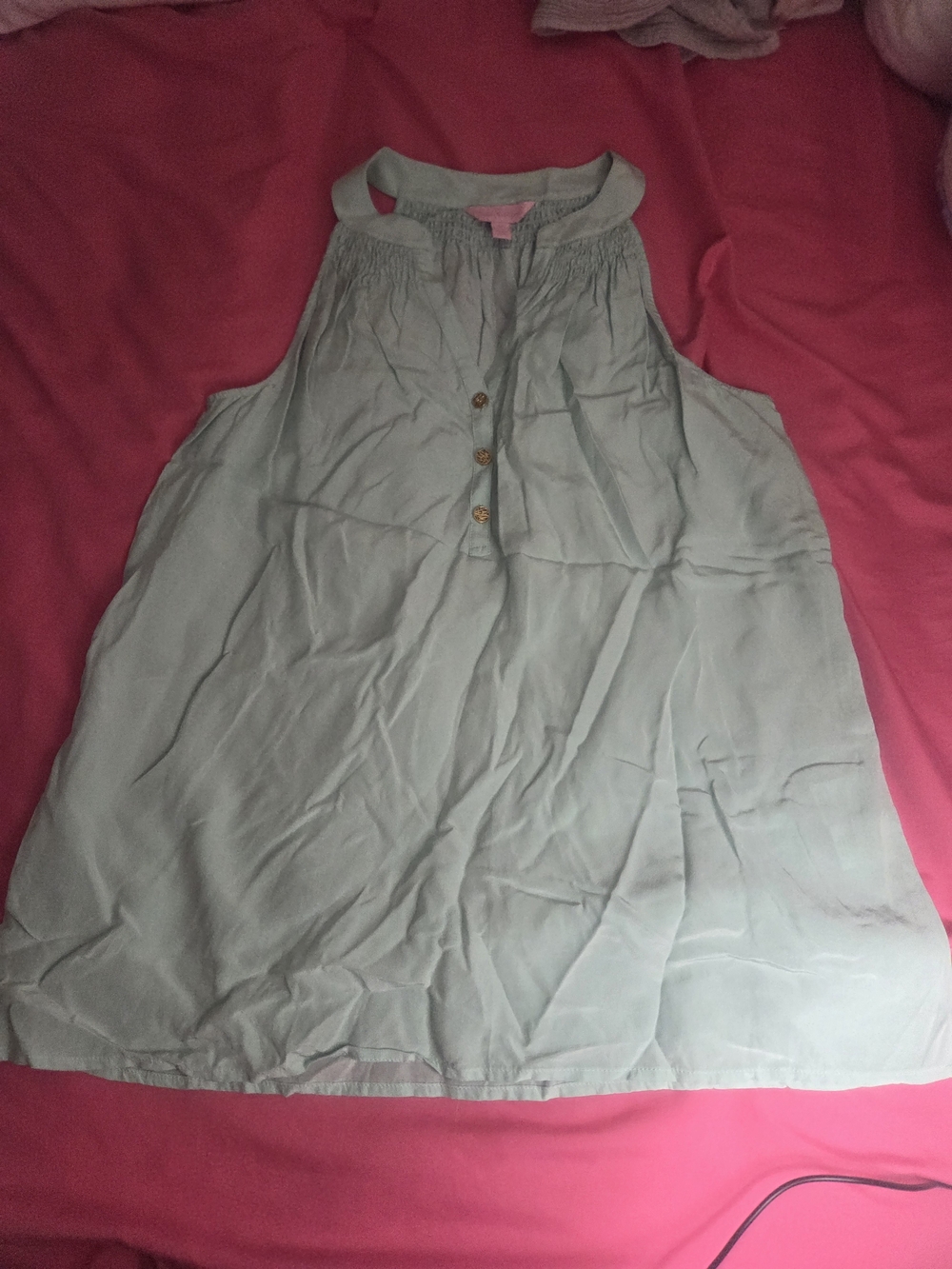 Lilly Pulitzer Pale Mint Green Smocked Halter Tunic